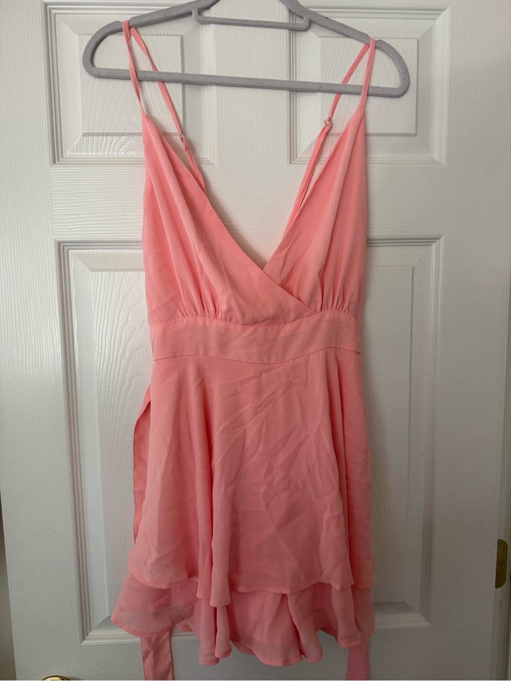 Women's Pink V-Neck Chiffon romper size L